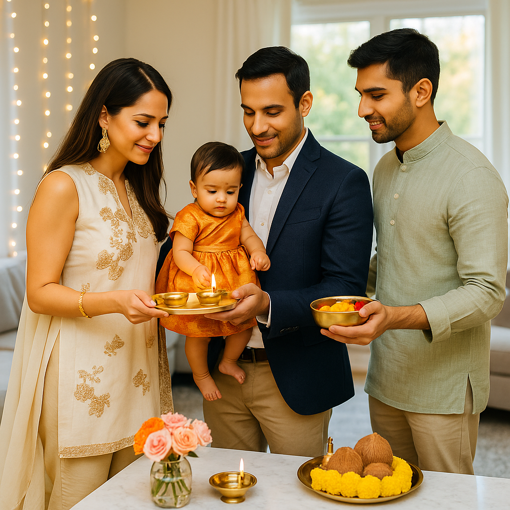 Family performing Namkaran ceremony